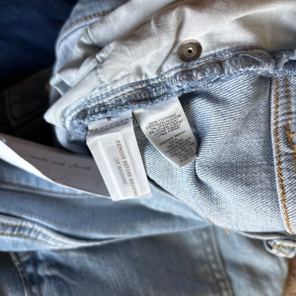 Loft Patchwork Boyfriend Jeans Light Wash Raw Hem Denim Size 30 10 NEW - Picture 7 of 11